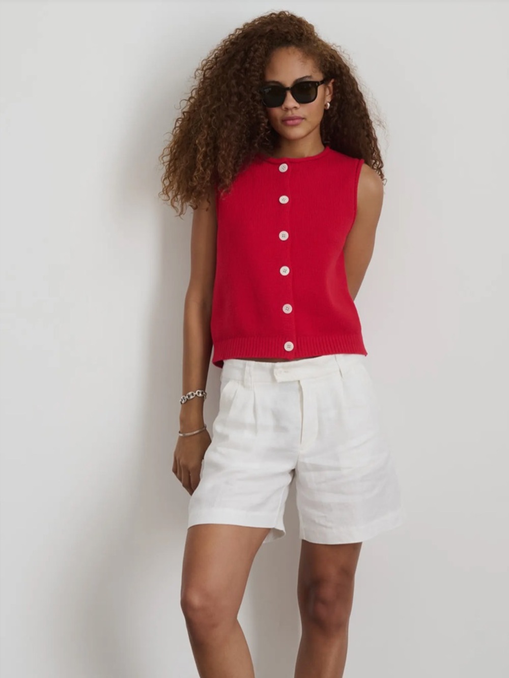 Alex Mill Bridget cotton sweater vest in Red size small
